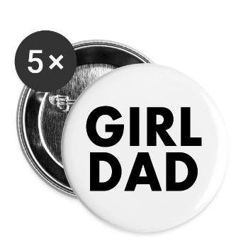 Girl dad - Lot de 5 grands badges (56 mm) - blanc - Devant