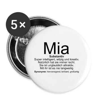 Name Definition Mia - Buttons groß 56 mm (5er Pack) - Weiß - Vorne