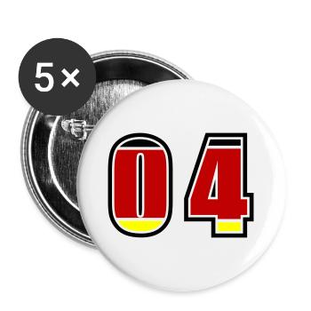 Maillot Allemagne numéro 4 - Lot de 5 grands badges (56 mm) - blanc - Devant