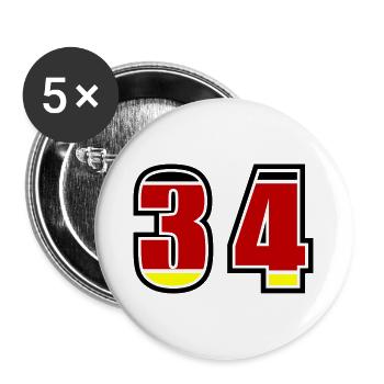 34 Numéro Allemagne Jersey - Lot de 5 grands badges (56 mm) - blanc - Devant