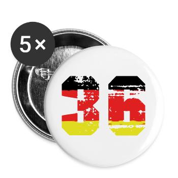 36 Number Germany Jersey - Buttons large 2.2''/56 mm (5-pack) - white - Front