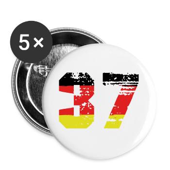 37 Number Germany Jersey - Buttons large 2.2''/56 mm (5-pack) - white - Front