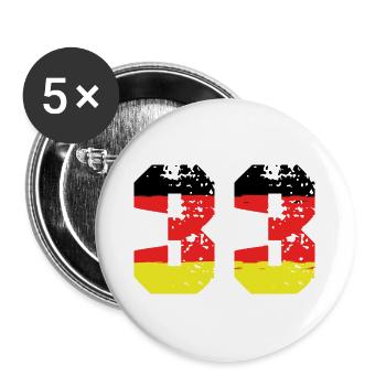 33 Number Germany Jersey - Buttons large 2.2''/56 mm (5-pack) - white - Front