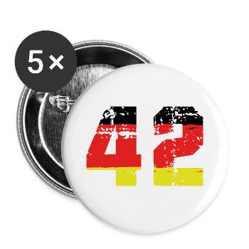 42 Numéro Allemagne Jersey - Lot de 5 grands badges (56 mm) - blanc - Devant