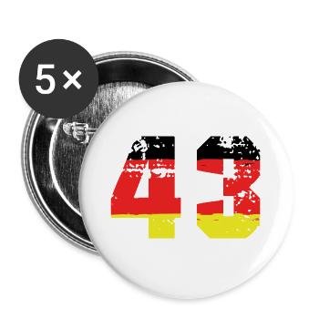 43 Numéro Allemagne Jersey - Lot de 5 grands badges (56 mm) - blanc - Devant