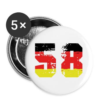 58 Number Germany Jersey - Buttons large 2.2''/56 mm (5-pack) - white - Front