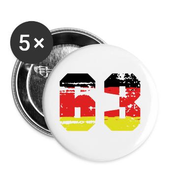 63 Numéro Allemagne Jersey - Lot de 5 grands badges (56 mm) - blanc - Devant
