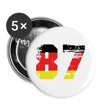 87 Numéro Allemagne Jersey - Lot de 5 grands badges (56 mm) - blanc - Devant