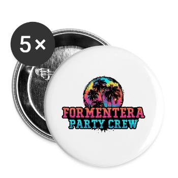 Équipe de fête de Formentera - Lot de 5 grands badges (56 mm) - blanc - Devant