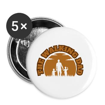 The Walking Dad 2 Sons Brown - Buttons groß 56 mm (5er Pack) - Weiß - Vorne