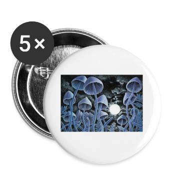 Twelve magic mushrooms at full moon - Buttons large 2.2''/56 mm (5-pack) - white - Front