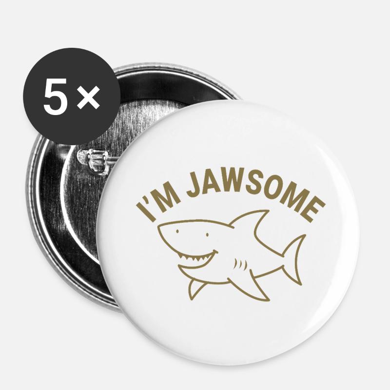 I'm Jawsome - Buttons large 2.2''/56 mm (5-pack) - white