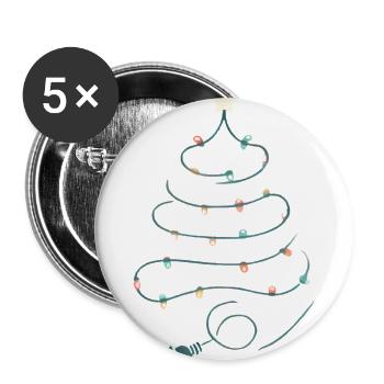 Christmas Tree String Lights Design - Buttons large 2.2''/56 mm (5-pack) - white - Front