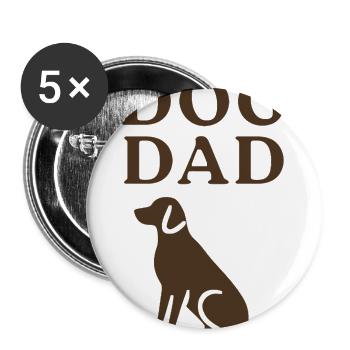 Silhouette de papa chien Labrador amour - Lot de 5 grands badges (56 mm) - blanc - Devant