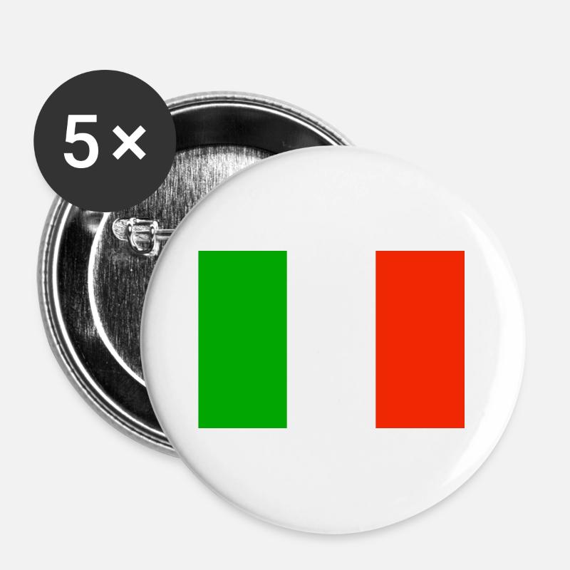 ITALIAN FLAG - Buttons large 2.2''/56 mm (5-pack) - white