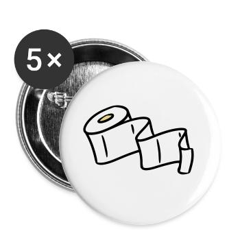 Toilet paper papier papier toilette - Lot de 5 grands badges (56 mm) - blanc - Devant