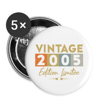 Vintage 2005 Édition Limitée - Lot de 5 grands badges (56 mm) - blanc - Devant