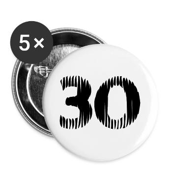 Maillot à 30 chiffres - Lot de 5 grands badges (56 mm) - blanc - Devant