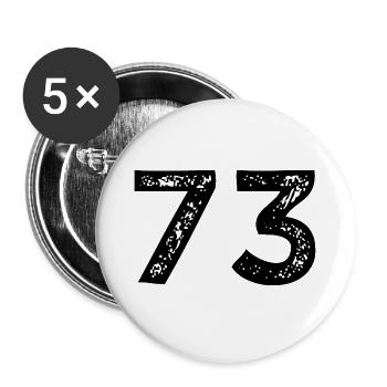 73 Zahl Trikot - Buttons groß 56 mm (5er Pack) - Weiß - Vorne