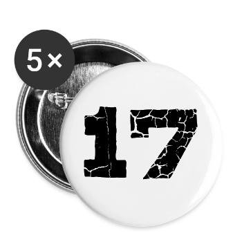 17 number jersey - Buttons large 2.2''/56 mm (5-pack) - white - Front