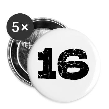 16 number jersey - Buttons large 2.2''/56 mm (5-pack) - white - Front