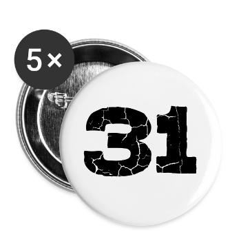 31 number jersey - Buttons large 2.2''/56 mm (5-pack) - white - Front