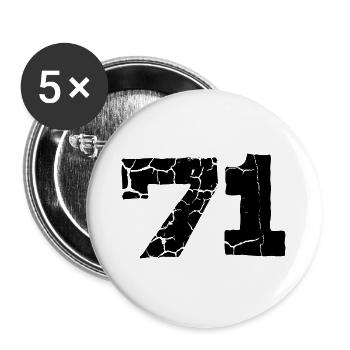 71 number jersey - Buttons large 2.2''/56 mm (5-pack) - white - Front