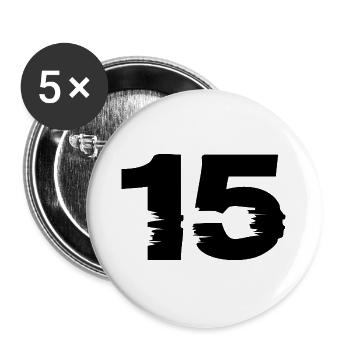 15 Zahl - Buttons groß 56 mm (5er Pack) - Weiß - Vorne