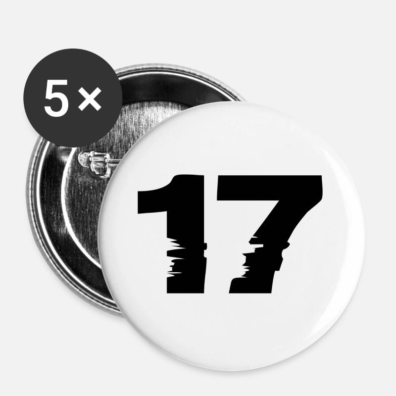 17 Number - Buttons large 2.2''/56 mm (5-pack) - white