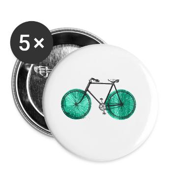 Fahrrad - Buttons groß 56 mm (5er Pack) - Weiß - Vorne