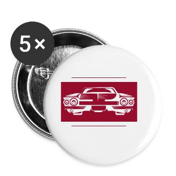 Auto - Cadillac - Oldtimer - Nostalgisch - Buttons groß 56 mm (5er Pack) - Weiß - Vorne