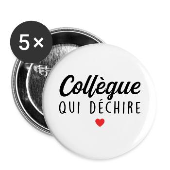 Collègue Qui Déchire - Lot de 5 grands badges (56 mm) - blanc - Devant