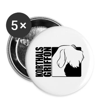 Korthals Griffon Profil Chiens de chasse Wilsigns - Lot de 5 grands badges (56 mm) - blanc - Devant