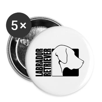 Labrador Retriever Profile Labbi Dogs Wilsigns - Buttons large 2.2''/56 mm (5-pack) - white - Front