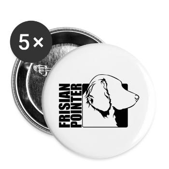 Frison Pointer Profile Chiens Chien Wilsigns - Lot de 5 grands badges (56 mm) - blanc - Devant