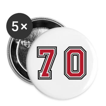 70 Symbole numérique - Lot de 5 grands badges (56 mm) - blanc - Devant
