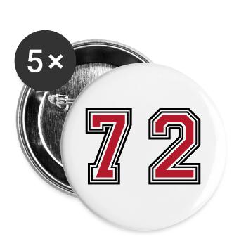 72 Number Symbol - Buttons large 2.2''/56 mm (5-pack) - white - Front