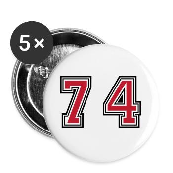 74 Number Symbol - Buttons large 2.2''/56 mm (5-pack) - white - Front