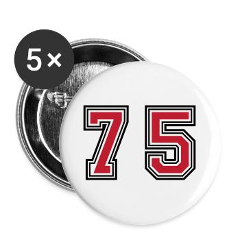 75 Symbole numérique - Lot de 5 grands badges (56 mm) - blanc - Devant
