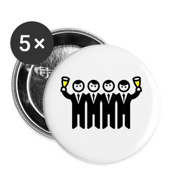 Bräutigam Junggesellenabschied Team - Buttons groß 56 mm (5er Pack) - Weiß - Vorne