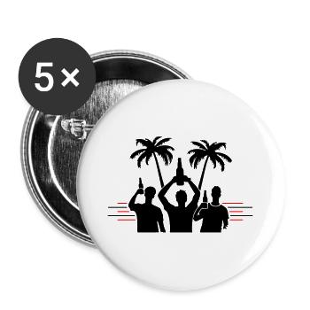 Party Beach Holidays - Buttons large 2.2''/56 mm (5-pack) - white - Front