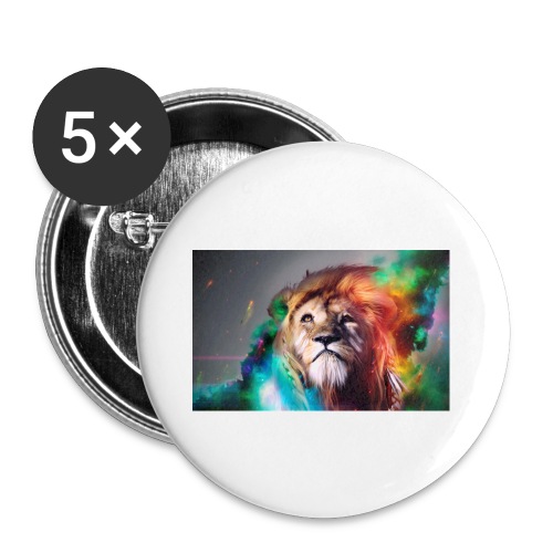 hjälte lion - Stora knappar 56 mm (5-pack)