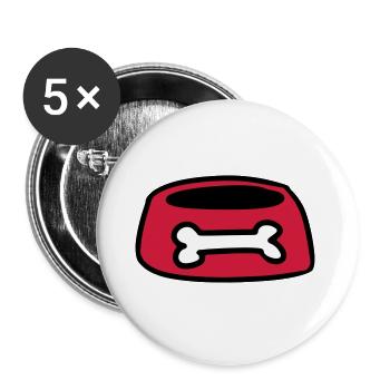 Nourriture chien chien os Idée cadeau Chiens - Lot de 5 grands badges (56 mm) - blanc - Devant