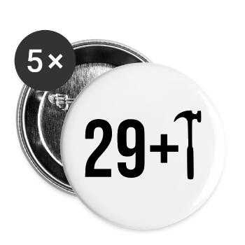 Handwerker wird 30 Jahre alt - Buttons groß 56 mm (5er Pack) - Weiß - Vorne