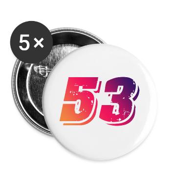 53 Number Symbol - Buttons large 2.2''/56 mm (5-pack) - white - Front