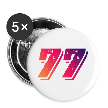 77 Symbole numérique - Lot de 5 grands badges (56 mm) - blanc - Devant