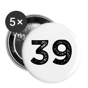 39 Number jersey - Buttons large 2.2''/56 mm (5-pack) - white - Front