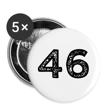 46 Zahl Trikot - Buttons groß 56 mm (5er Pack) - Weiß - Vorne