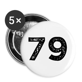 79 number jersey - Buttons large 2.2''/56 mm (5-pack) - white - Front