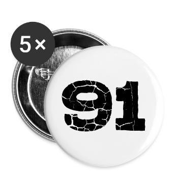 91 number jersey - Buttons large 2.2''/56 mm (5-pack) - white - Front